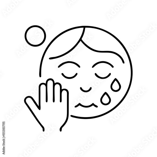 Sensitive skin icon depicting a person caring for their face