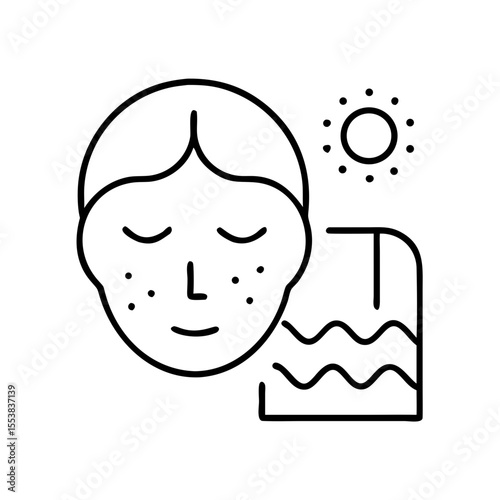 Sensitive skin icon representing skincare and sun protection