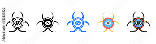 Stealthy Malware icon set with multiple style collection