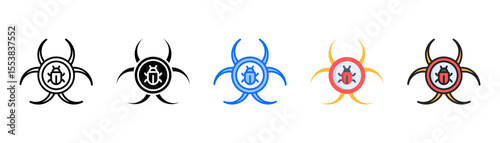 Malvertising icon set with multiple style collection