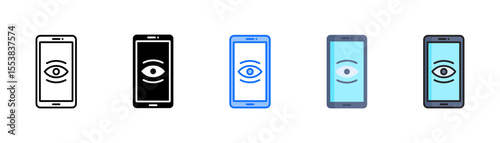 Mobile Spyware icon set with multiple style collection