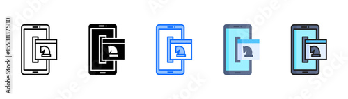Mobile Banking Trojans icon set with multiple style collection