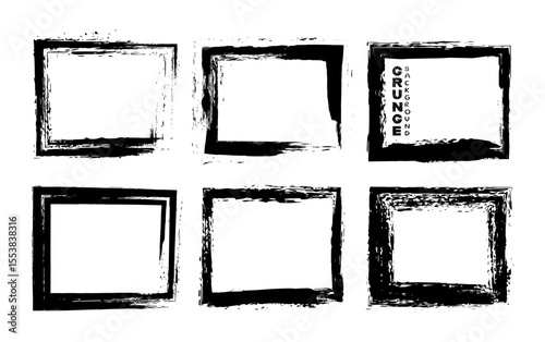 Set of black grunge frame