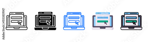 Login icon set with multiple style collection