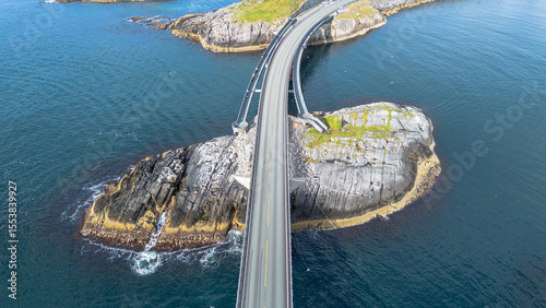 Aerial View of Iconic Bridge Segment on the Atlantic Road