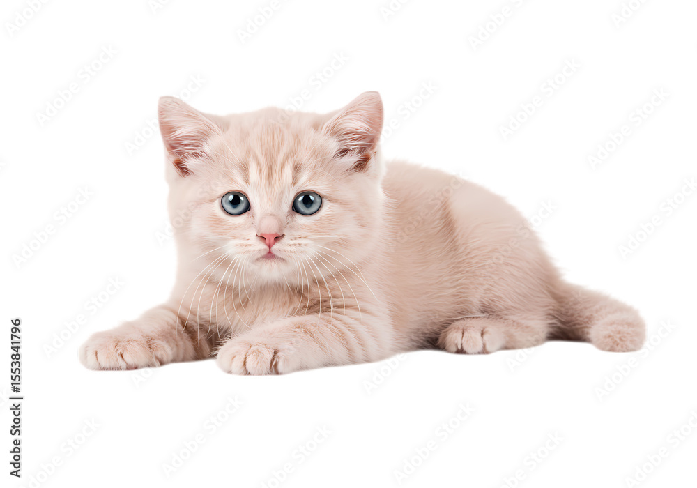 Obraz premium Creamy Kitten with Pearl Collar isolated on transparent baackground