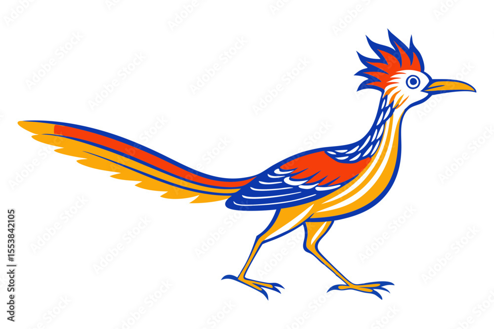 Obraz premium Roadrunner on Clean White Background Illustration