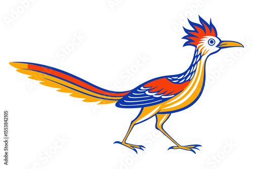 Roadrunner on Clean White Background Illustration