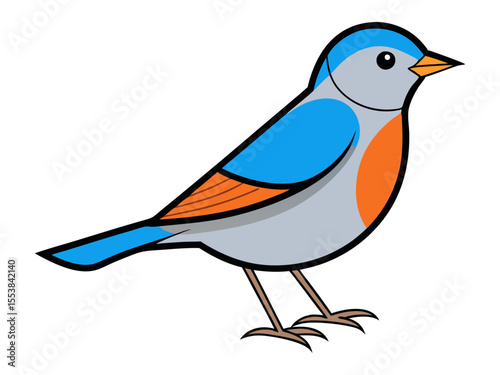 Warbler on Clean White Background Illustration