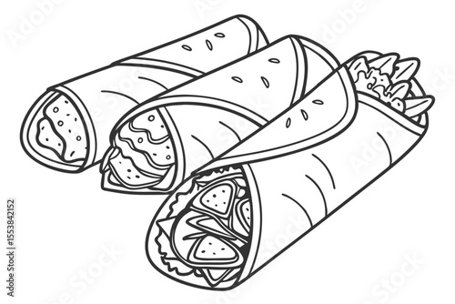 Delicious Burrito Vector on White Background