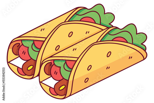 Burritos on White Background Food Illustration