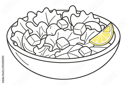 Fresh Caesar Salad Vector Food Design
