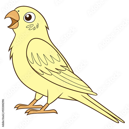 Canary Bird on White Background Illustration