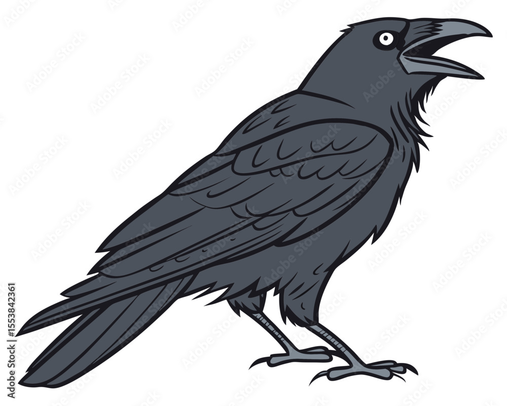 Fototapeta premium Crow Bird Vector on White Background