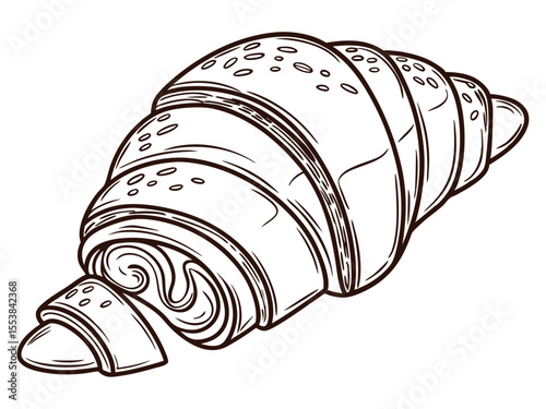 Bakery Croissant Minimalist Food Vector