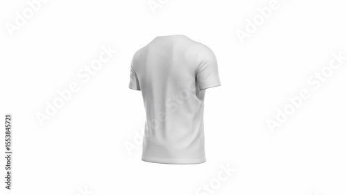 A white shortsleeved tshirt is displayed against a white background