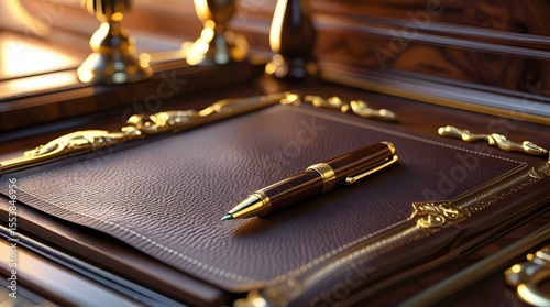 Golden Executive Desk – Elite Business Workspace