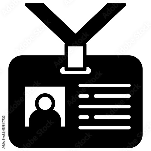 Press Badge mini illustration glyph icon, use for journalist, broadcasting, news and media UI, UX kit, app and web development, digital or print.