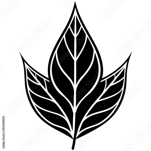 Minimal Leaf Silhouette Vector