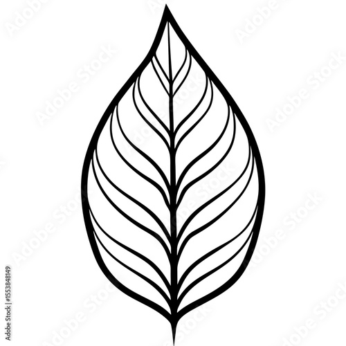 Minimal Leaf Silhouette Vector