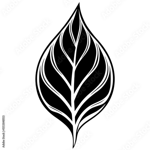 Minimal Leaf Silhouette Vector