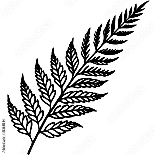 Minimal Fern Leaf Vector Illustration