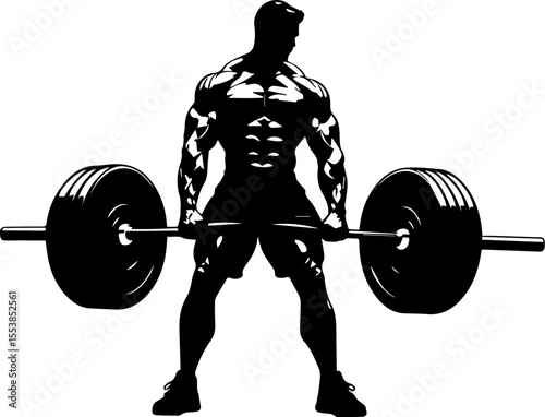 silhouette of a man lifting weights
