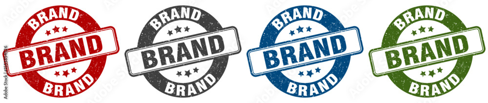brand stamp. brand round stamp set isolated on white background