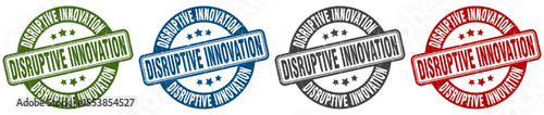disruptive innovation stamp. disruptive innovation round stamp set isolated on white background