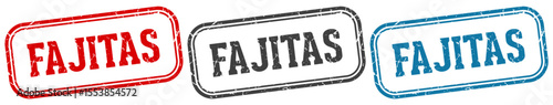 fajitas stamp. fajitas rectangular stamp set isolated on white background