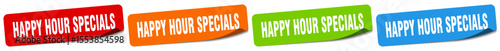 happy hour specials sticker. happy hour specials sticker set on white background