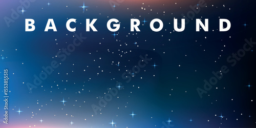dark background with a gradient from blue to purple, filled with small white stars.