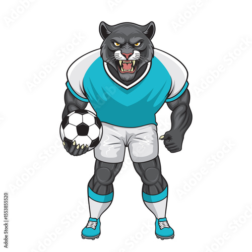football mascot panther vector illustration panther football design