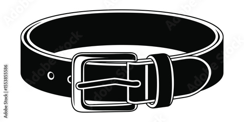 This is a classic, simple black and white illustration of a leather belt.