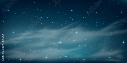 the night starry sky as a background space.