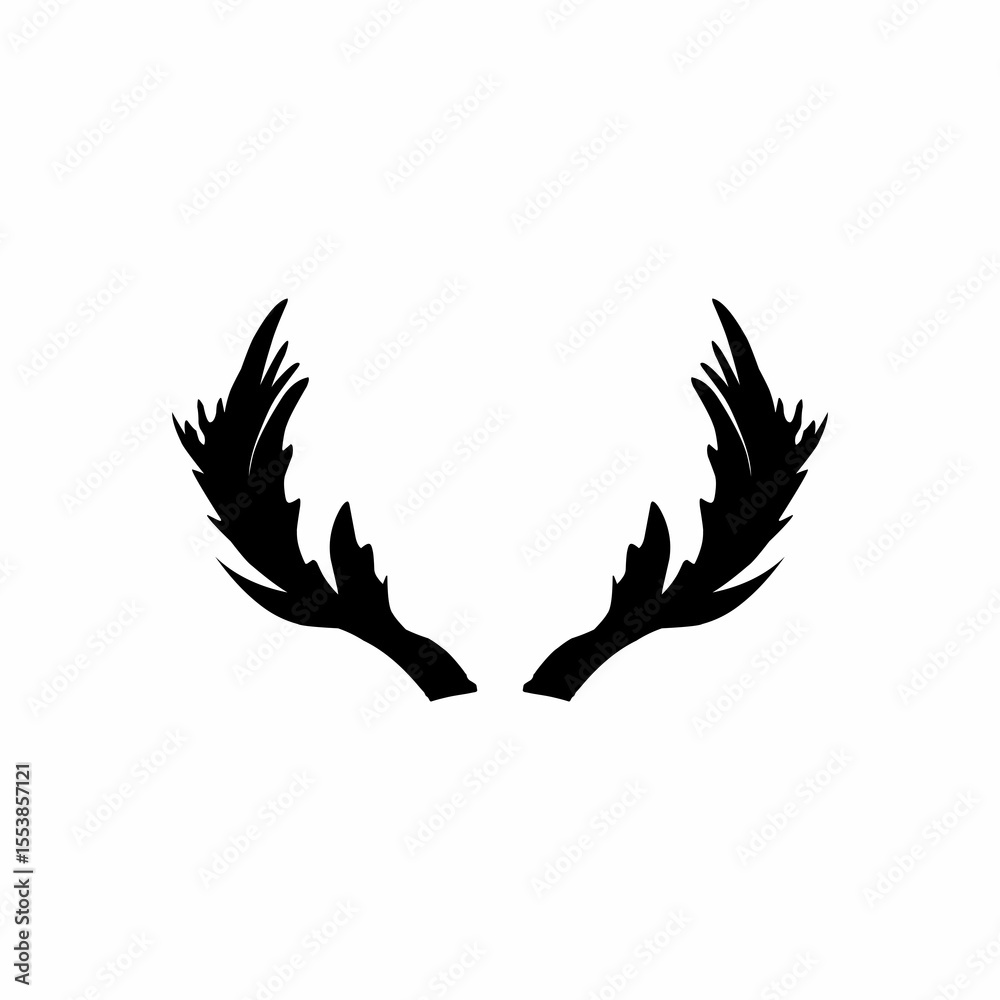 Fototapeta premium deer antler silhouette vector logo
