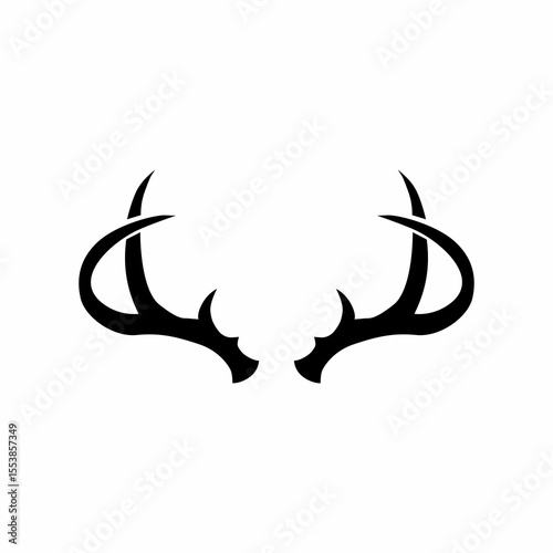 deer antler silhouette vector logo