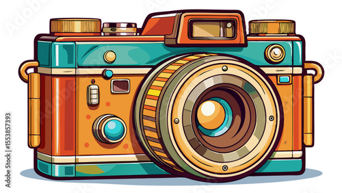 old photo camera. Vintage camera old film camera isolates for objects white background