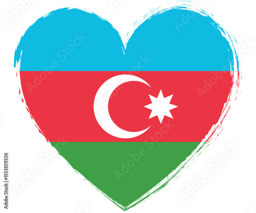 brush painted heart shape banner with Azerbaijan flag Free Download brush painted heart shape banner with Azerbaijan flag - GFXLoad