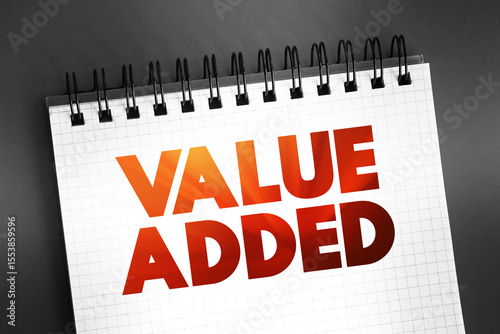 Value added - depreciation cost, and unit labor cost per each unit of product sold, text on notepad