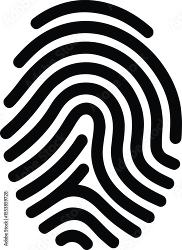 Video Fingerprint scan biometric identity symbol on white background isolated