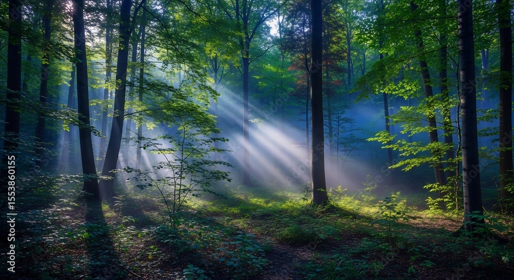 Naklejka premium morning in the forest