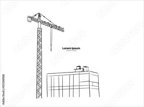 Building crane sketch