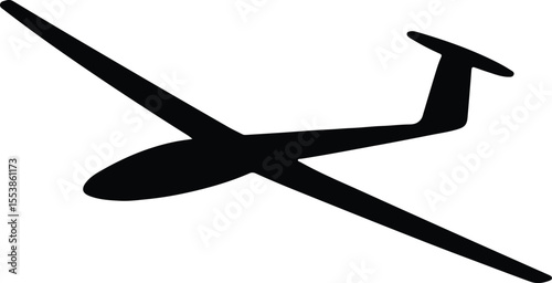 Video glider silhouette soaring through the sky vector illustration