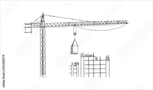 Building crane sketch