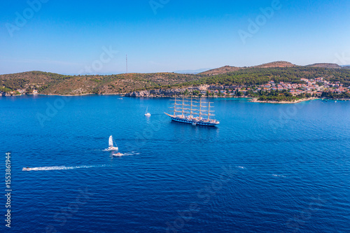 Aerial view of Paklinski Islands in Hvar, Croatia
