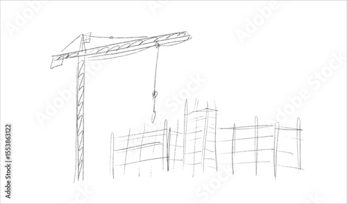 Building crane sketch
