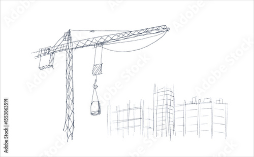 Building crane sketch