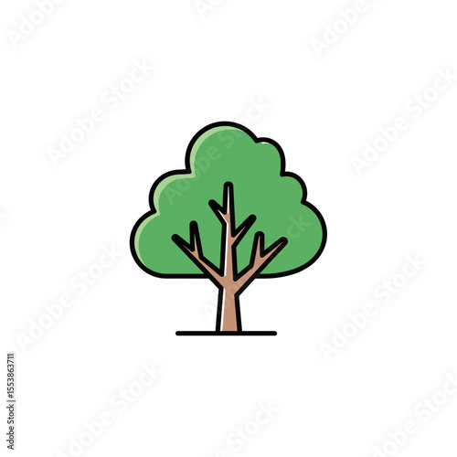 Lush Green Tree Icon Nature's Symbol of Growth and Life