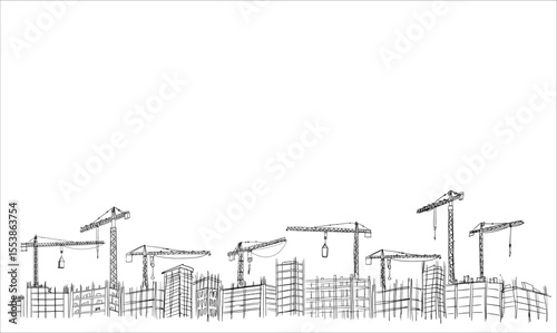 Building crane sketch